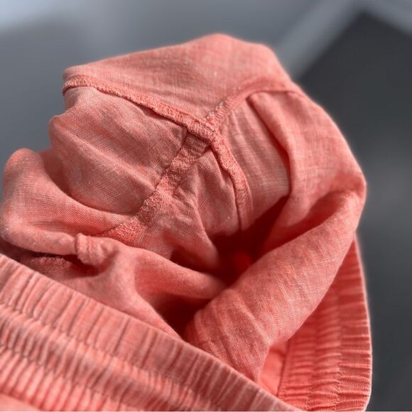 Athleta Retreat Linen Jogger Pants in Calla Sunset Orange Coral 531704 Size 6 - Picture 14 of 16